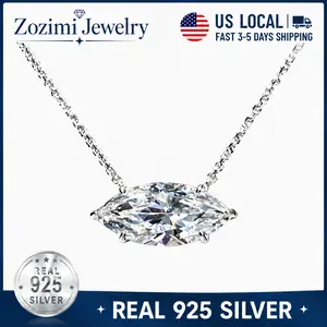 14K Gold Plated 4CT Marquise Cut Necklace for Women, Great Cubic Zirconia Solitaire Marquise Pendant in 925 Sterling Silver, Elegant Engagement Necklace Jewelry Anniversary Gift Ring for Women,Elegant All-match Fashion Accessories for Daily wear,Traveling