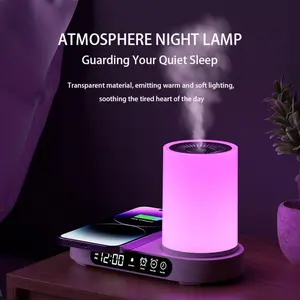 【CLEARANCE SALES】DOMEIU Multi-function automatic shut-off air humidifier bedroom chargers , aroma diffuser,  wireless charging, Bluetooth speaker. 7 color light, alarm clock,  Automated Aromatherapy .Limited-time flash sale products