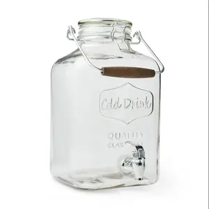 Better Homes & Gardens Glass 2-Gallon Beverage Dispenser with Glass Clamp Lid Drinkware Jugs