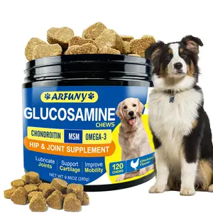 ARFUNY Natural Joint Chews with Glucosamine & Turmeric for Stiffness Relief in 14 Days 120 Chews Chicken Flavor