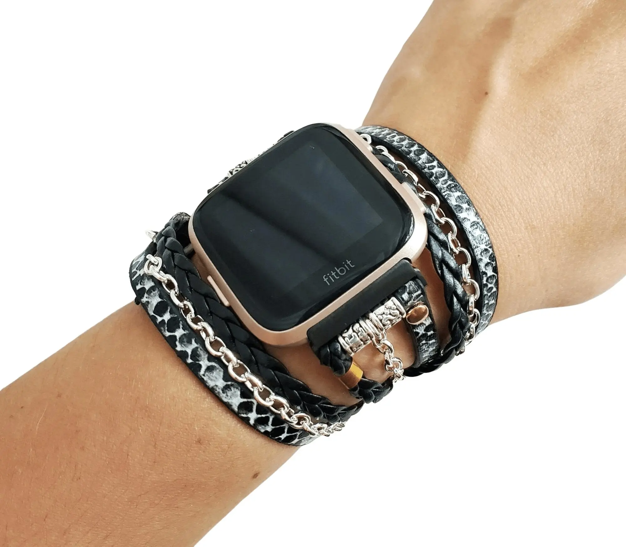 Boho Chic Multi Wrap Watch Bracelet Band for Fitbit Versa/ Versa 2/Lite