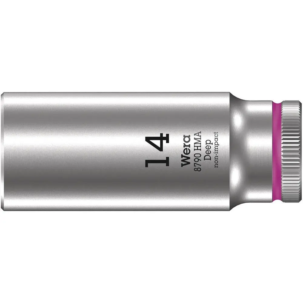WERA 05004511001 8790 HMA DEEP SOCKETS (1/4" DRIVE SOCKETS - DEEP - 6-POINT) 1/4" DEEP SOCKET SW 14 PINK