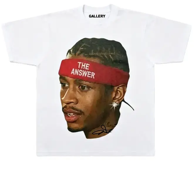 The Answer Iverson Vintage Graphic Oversized Loose-Fit Women's Short-Sleeve Sports T-Shirt, Retro Gym Top Womenswear Everyday