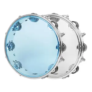 10 Inch Double Row Tambourine, 1 Count Stainless Steel Circle Tambourine, Musical Instrument for Adults, Percussion Instrument for Home & School