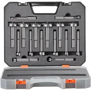VEVOR Forstner Bit Set, 16 Pcs 1/4 inch to 1 - 5/8 inch, Carbon Steel Forstner Drill Bits Set, with Universal Shank, for Wood and Composite Board Drilling, Woodworking, Cabinet - Making and MoreVEVOR Super Brand Day