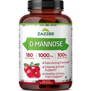 Zazzee D-Mannose 1000mg per Serving - 100% Pure D-Mannose Capsules for Bladder Wellness and Urinary Support - Potent and Fast Acting Vegan Supplement for Daily Nutritional Cleansing - Kosher Non GMO Formula for Women and Men - Zazzee Naturals Quality