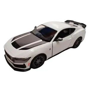 KINSMART 1/38 2024 Ford Mustang Dark Horse Die Cast Model Car White with Openable Doors & Pull Back Action Officially Licensed Collectible Scale Model