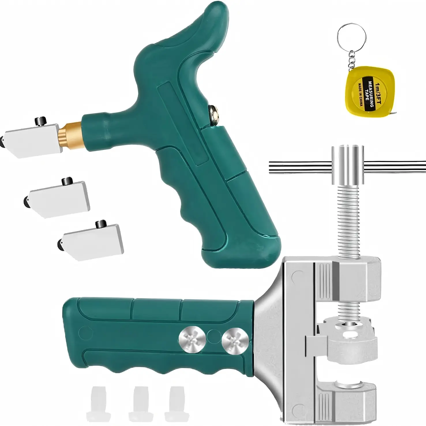 8-Piece Glass Tile Cutting Tool Set, Tool Kit, Includes 2-In-1 Hard Alloy Hole Cutter, Blades, Pads, Professional Ceramic Glass Breaker, DIY Home Use, Tile Cutter Tools