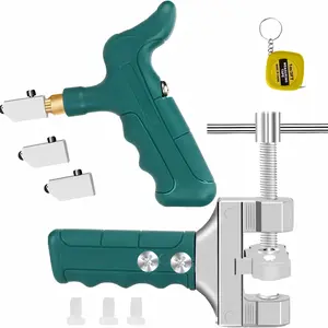 8-Piece Glass Tile Cutting Tool Set, Tool Kit, Includes 2-In-1 Hard Alloy Hole Cutter, Blades, Pads, Professional Ceramic Glass Breaker, DIY Home Use