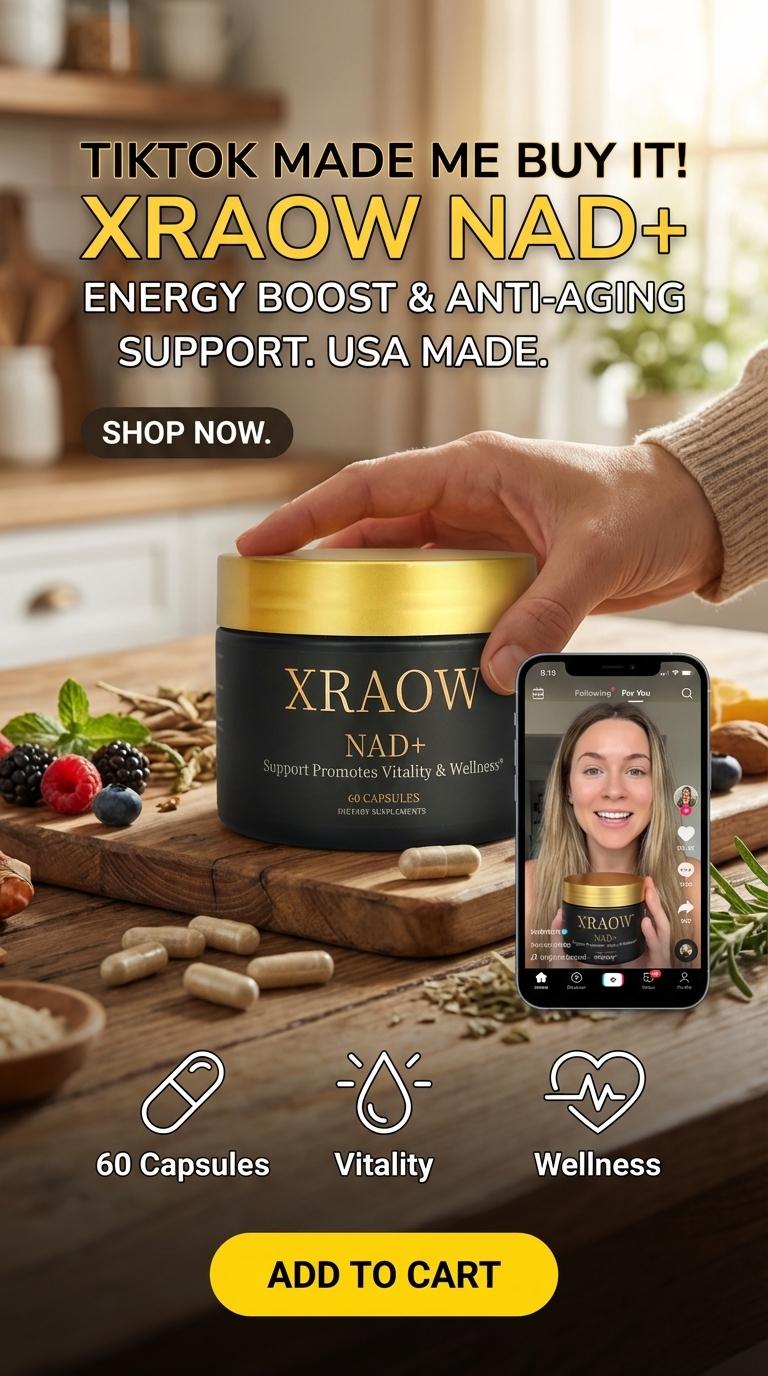 XRAOW NAD Supplement with Resveratrol NMN 30-Day Supply Advanced NAD+ Third-Party Tested for Quality Safety Vitamin Healthcare Edible Fitness Dietary Supplement for Healthy Lifestyle