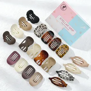 4-Pack Love Shape Seamless Hair Clips with Elegant Gift Box – Solid Color Acrylic Barrettes with Strong Hold | Valentine’s Day Gifts for Mothers & Daughters | Minimalist Styling for School Runs & Family Gatherings