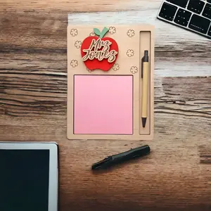 Personalized Post it Note Holder, Sticky Note Holder for Teacher Appreciation Gift, Custom School Teacher Gift, Teacher Appreciation Notepad Holder