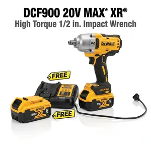 Dewalt DCF900NT 20V Brushless Impact Wrench 1/2 Inch High Torque Free Battery Charger
