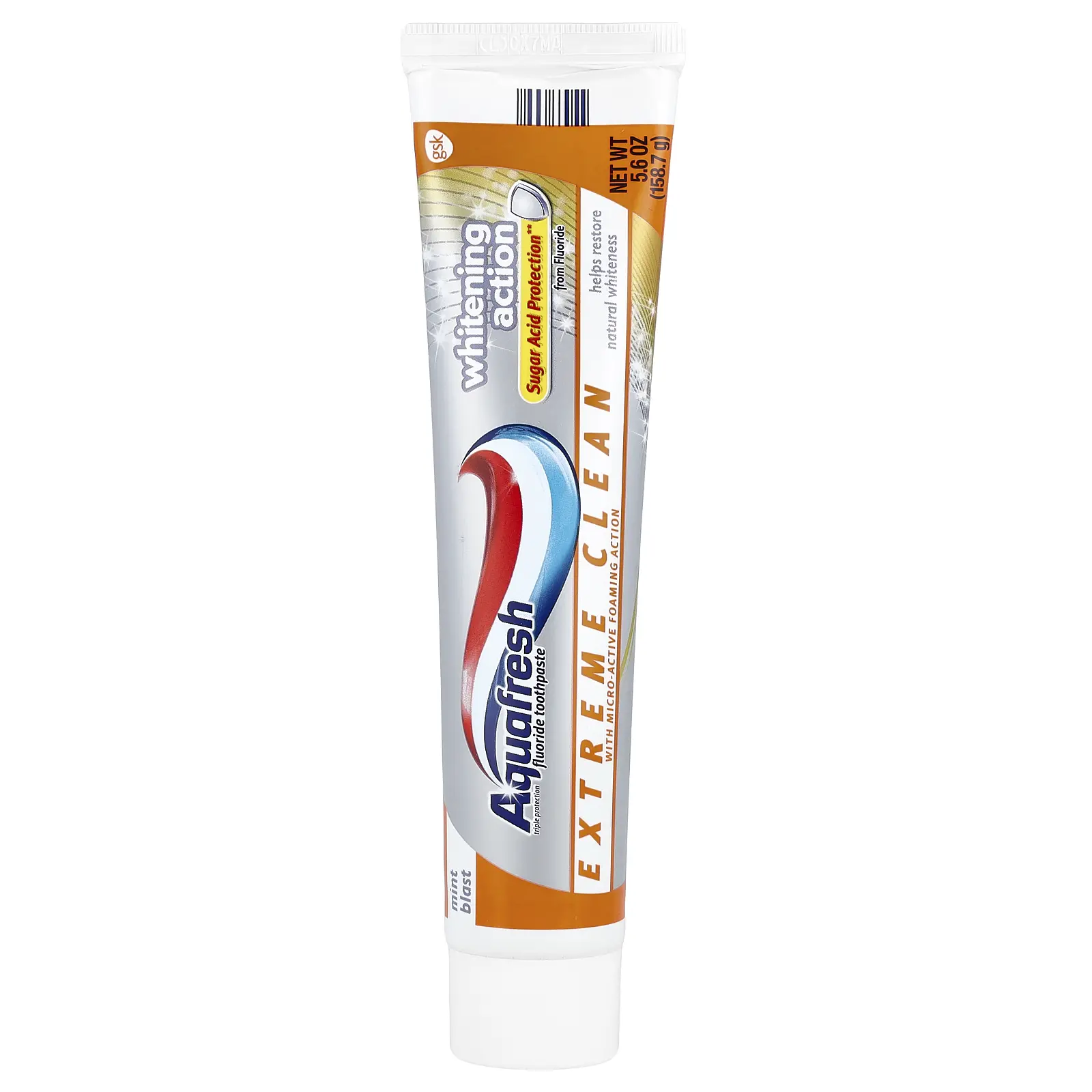 Aquafresh Extreme Clean Fluoride Toothpaste, Whitening Action, Mint Blast, 5.6 oz (158.7 g)