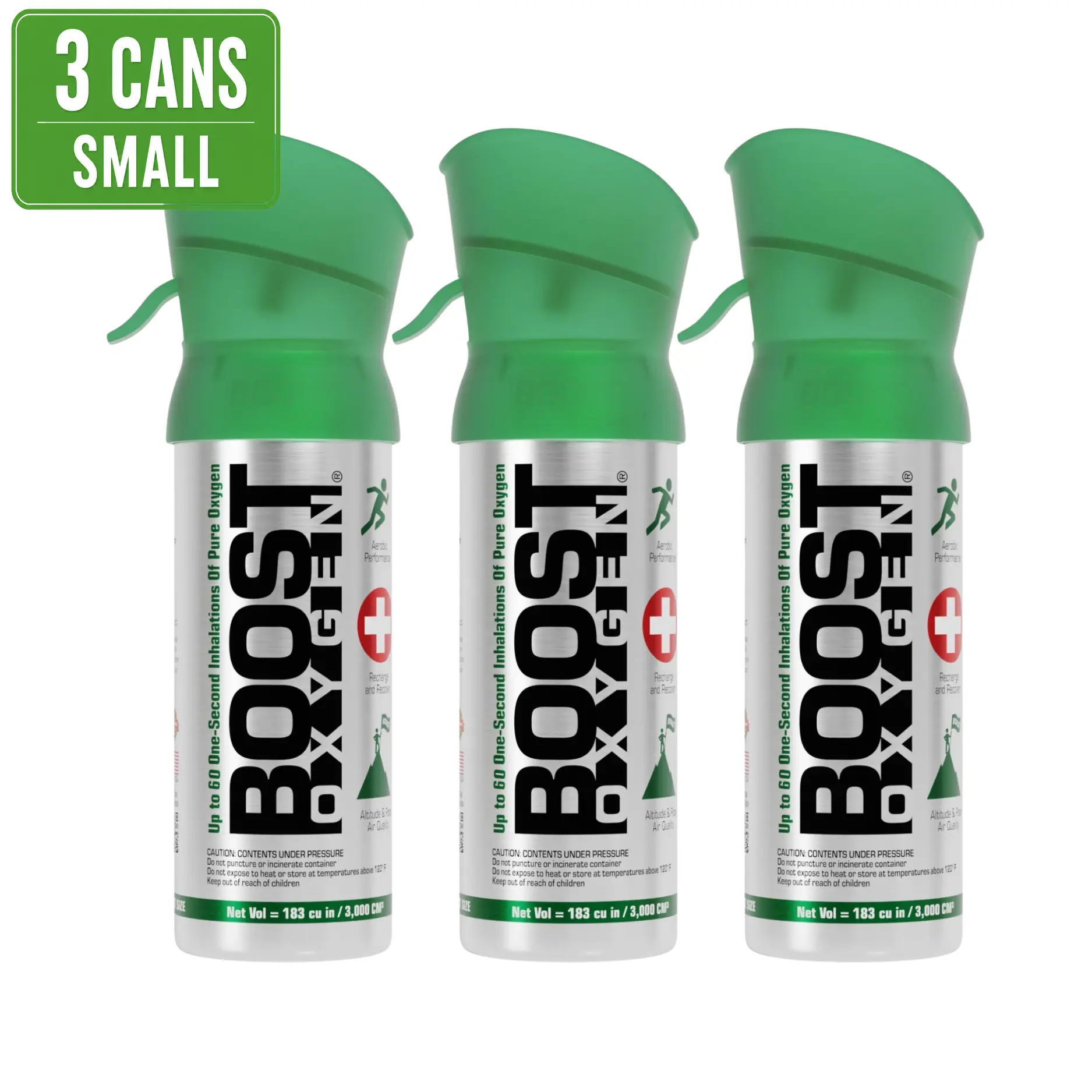 Boost Oxygen® Supplemental Oxygen Respiratory Aids Accessories, Discounted 3-Pack, Portable Pocket-Size, Unflavored or Aromatic Options, Unflavored Respiratory Aids Accessories