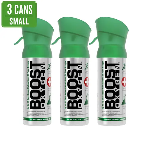 Boost Oxygen Supplemental Oxygen Respiratory Aids Accessories, Discounted 3-Pack, Portable Pocket-Size , 3L, Unflavored or Aromatic Options, Unflavored Respiratory Aids Accessories