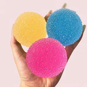 Crystal Mochi Ball Squishy - Handmade TPR Soft Stress Relief Fidget Sensory Grippie Toy for Relaxation and Gift Giving | Easter Stress Balls for Adults & Kids