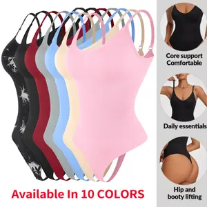 Women Shapewear Tummy Control Bodysuit Snatched Waist Body Suit Thong ，Womens' Sleeveless V-Neck Bodysuit Shapewear Tummy Control Plus Size S-3XL