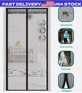 Magnetic Screen Door Retractable Mesh Net Pet Patio Hands Free Mosquito Magic