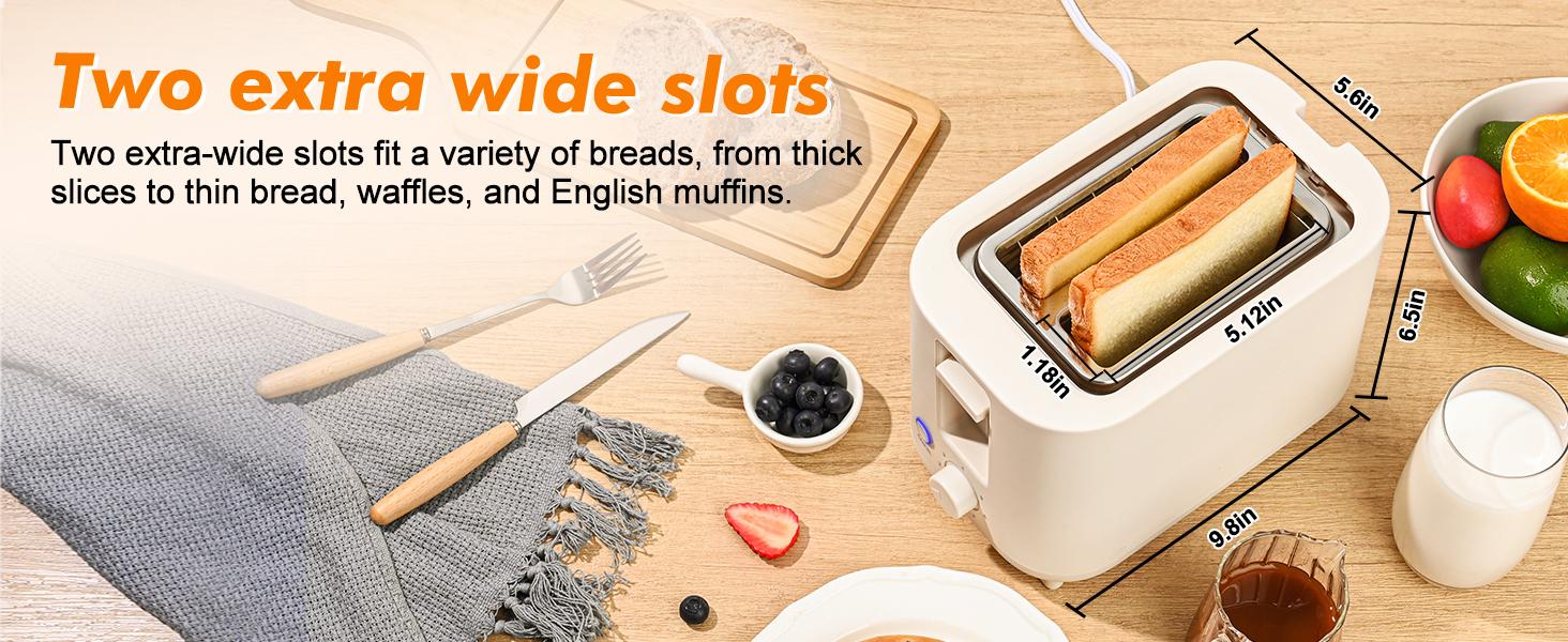 TomaChef Toaster,Toaster,2 Slice Wide Slot,Cancel Function,7 Shade Browing Control,Compact Design,High-Lift Lever,Removable Crumb Tray