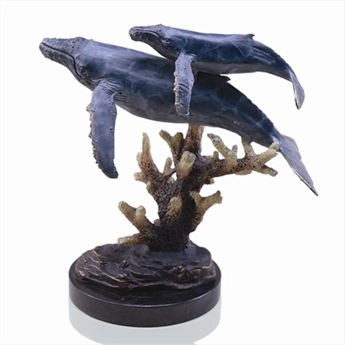 SPI Home 30988 Marble Humpback Whale Sculpture, Home Decor Ornaments, Indoor Room Decor Figurine