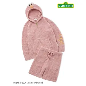 【SESAME STREET】 MEN's Elmo Hoodie and Shorts Loungewear Set