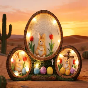 Bunny Tulip Light Valentine Easter Edition Decor 18.5cm x 15cm with 3 AAA Batteries Required for High Temperature Processing Festive Glow