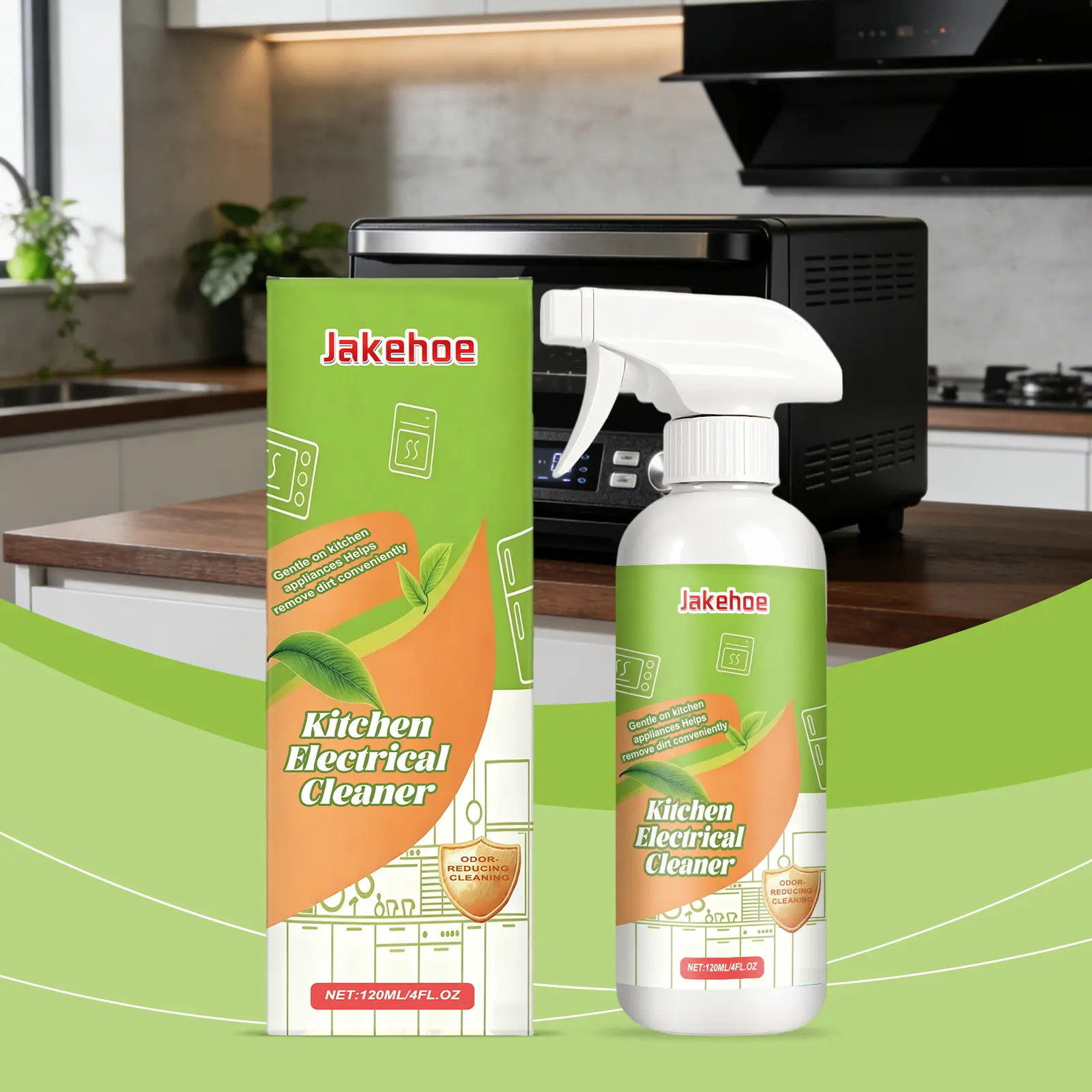 Jakehoe Scented Greasy Cleaning Spray - 1pc Polish Safe Household Cleaner, Non-Dismantling Powerful Cleaning Solution with Decyl Glucoside & 1,2-Hexanediol for Kitchen Oil Stains, Decontamination & Shine Enhancement