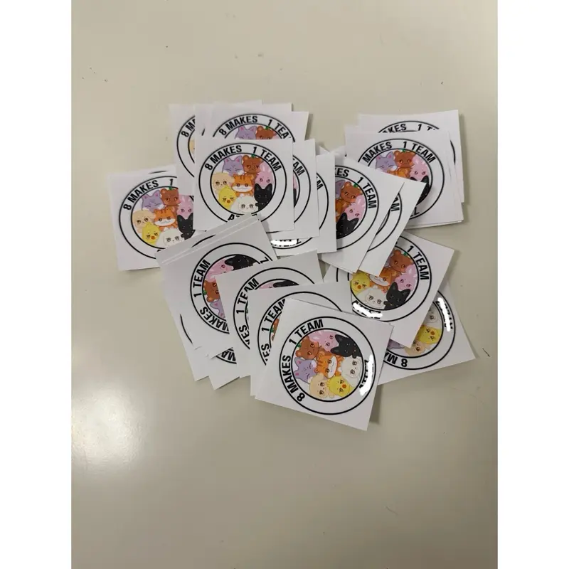 A T Z 8 Team Stickers for DIY Crafts, Self-Adhesive Tape with Easy Mounting for Fridges, cups or to add to freebies, Bulk Order Freebies
