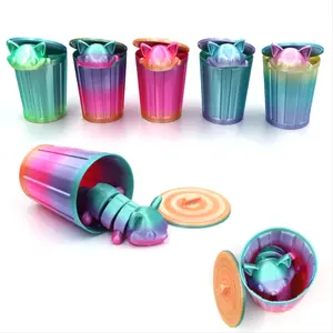 Random Color 3D Raccoon Decoration, 1 Count Cute Animal Design Trash Can Ornament, Home Decor for Living Room Bedroom Office