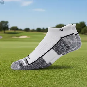 FootJoy Men's ProDry Roll Tab Socks White 2 Size DrySof Moisture Control Fully Cushioned Sole Arch Support for Running Training Walking Work