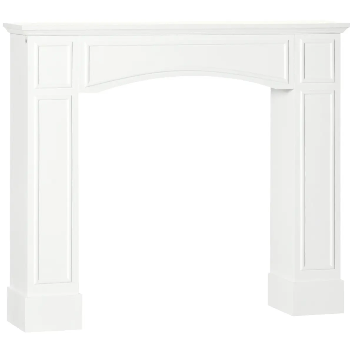 Modern Fireplace Mantel - Rectangle, Decorative Pattern, 29" Interior Width White Sound Mantel, 45.25" W X 9.25" D X 39.25" H, 30.20 lbs, 66 lbs Capacity, Anti-Tipping Mechanism, Assembly Required, Easy to Clean, for Room Decoration