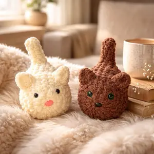 Handmade Crochet Cozy Cat Plush | Soft Stuffed Kitty Pillow | Stress Plush | Gift for Cat Lovers