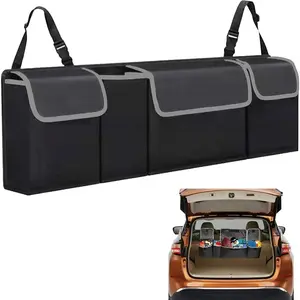 Car Boot Organiser, Car Rear Seat Storage Bag, Backseat Hanging Organizer, Car Trunk Backrest Holder, Automotive Storage Pouch, 1 Piece