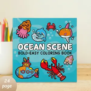 1PC High-Quality Ocean Scene Coloring Book, Durable Drawing Pad, Perfect for Relaxing, Leisure, and Family Interaction, Ideal Gift for Holidays