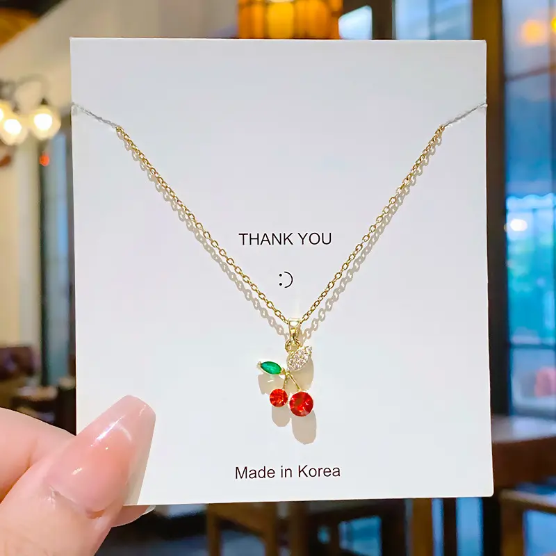 Dopamine-colored pastoral style titanium steel necklace, popular personalized design clavicle chain jewelry Dopamine-colored pastoral style titanium steel necklace, popular personalized design clavicle chain jewelry