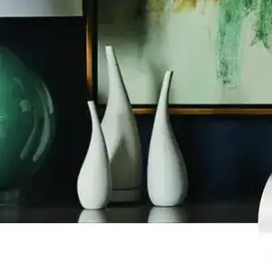 Modern Teardrop Porcelain Diffuser & Vase Set – Minimalist Trio