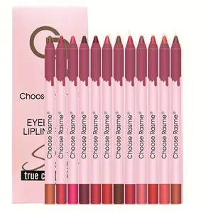 Matte Lip Liner Pencil Set Waterproof Long Lasting Nude Red Rose Pink Lip Contour Pencil Versatile Palette for Everyday & Special Occasions