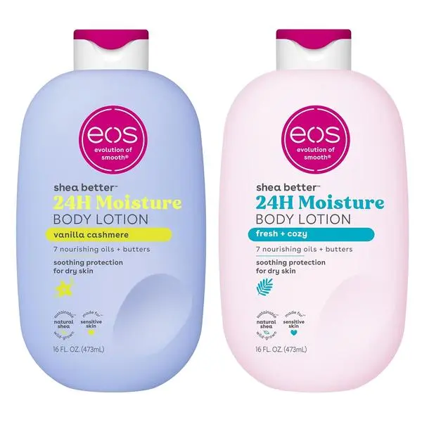 eos Shea Better Body Lotion Set- Vanilla Cashmere + Fresh & Cozy, 16 fl oz, 2-Pack