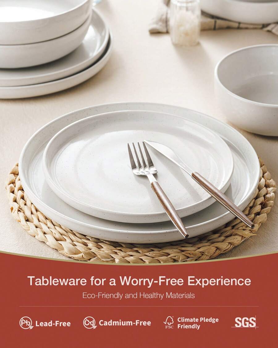 12 Pieces Dinnerware Sets, Dishes Set For 4, Plates And Bowls Set, Perfect For Your Friend For Housewarming, Thanksgiving, Christmas