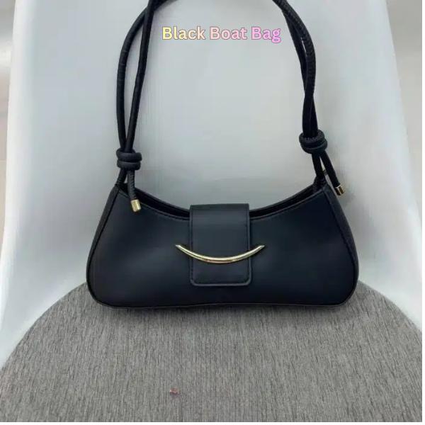 Black Boat shoulder Bag –Y2K  and  minimalist style Travel Shoulder bag, Heavy Duty Leather Carry All, Reusable Shopping & Gym Shoulder Bag for Women & Men- Easter Gift