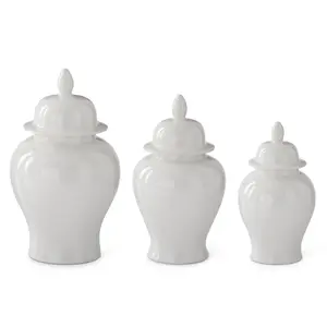White Ceramic Ginger Jars