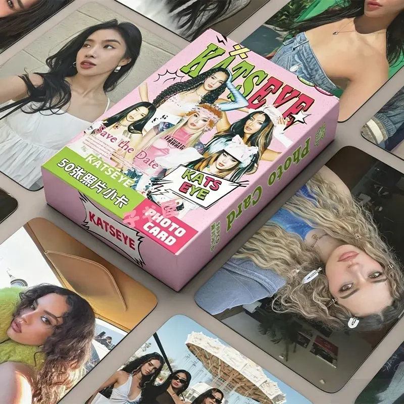 50Pcs Girl Group KATSEYE Lomo Cards Set Idol HD Character Holographic Photo Cards for Fans Decor & Collection
