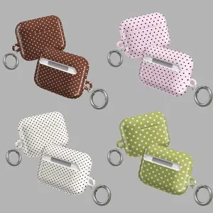 Polka Dot AirPods Case Cover with Keychain, Pastel Cute Case, Shockproof Protective Sleeve for AirPods | For AirPods 1 2 3 4 & Pro Gen 2