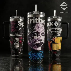 Spiritbox Band Tumbler 20oz 40oz with Handle Straw Holy Roller Courtney LaPlante Metalcore Merch Stainless Steel Insulated Travel Mug Rock Fan Gift Eternal Blue Music Merch Reusable Coffee Cup