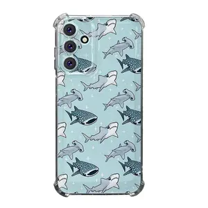 Cute Whale Shark Ocean Sea pattern Phone Case Childhood Favorite Cartoon  For SAMSUNG GALAXY A14 A15 A16 A25 A26 A34 A35 A36 A53 A54 A55 A56 4G 5G Four - corner Anti - fall Shell Cover with Full Lens Protection Protective Cellphone