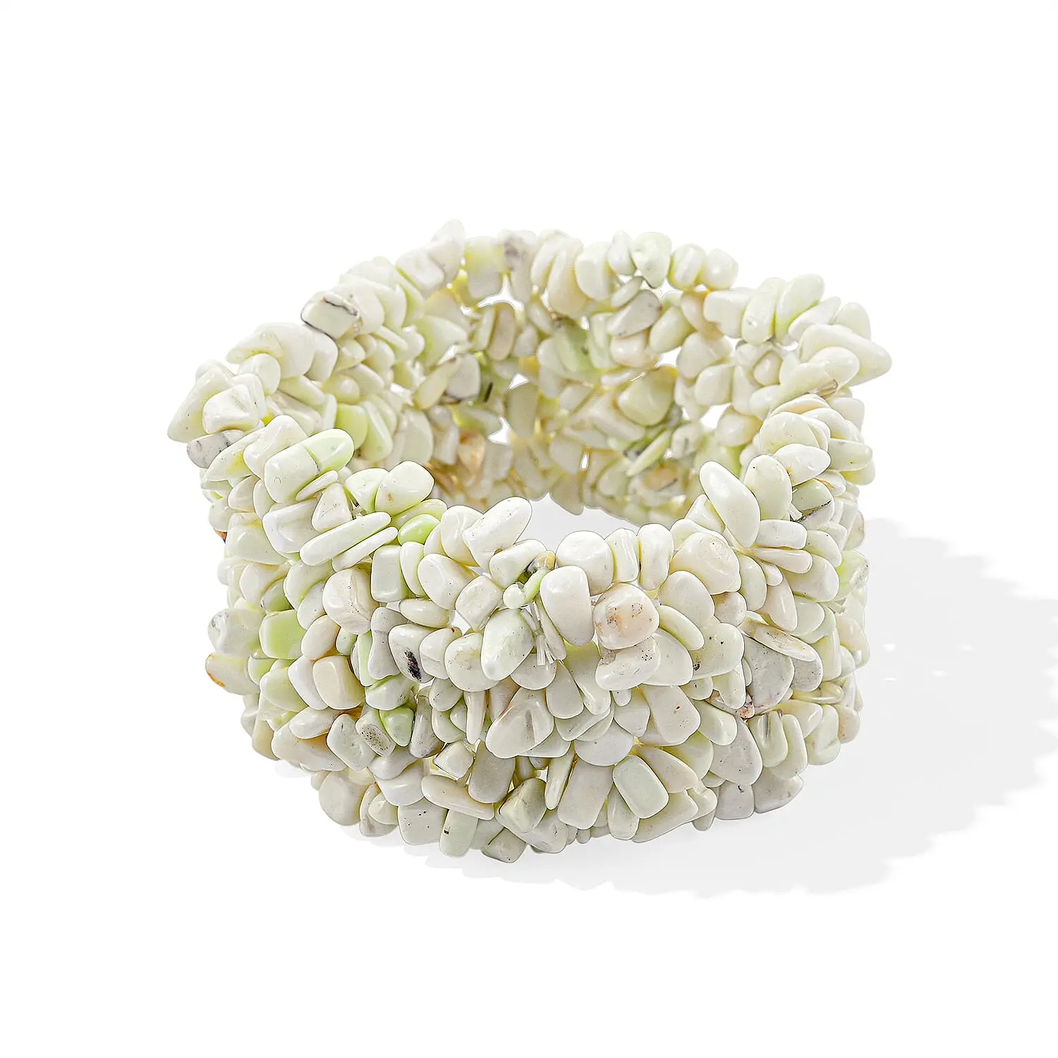 Jade 442.95 ctw Chips Stretch Bracelet (6.0-8.0In) Jade 442.95 ctw Chips Stretch Bracelet (6.0-8.0In)