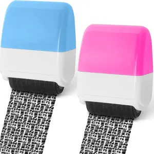 2 Pack Identity Theft Protection Roller Stamp, Protect Your ID Theft Protection Roller Stamp, Confidential Stamp for Mail Address ID Blackout Privacy & Security