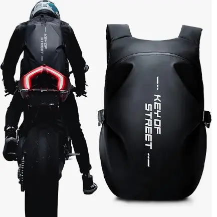 KE letter reflective black helmet bag