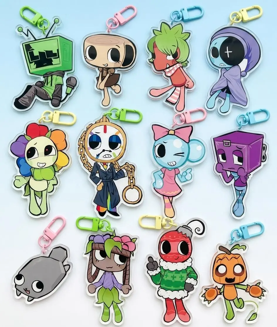 Dandy's World Acrylic Keychains (Main Toons + Lethals + Starters), Perfect For Bags, Keys, Or Gifts.